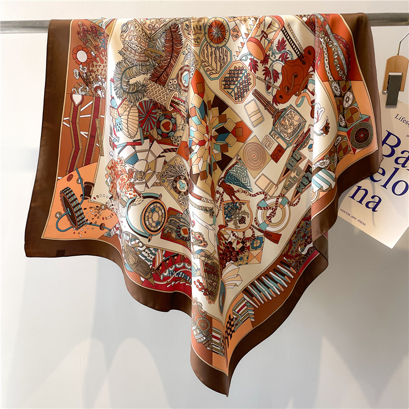 Face Scarf Mask - Nouveau Foulard Carré en Soie Sergée