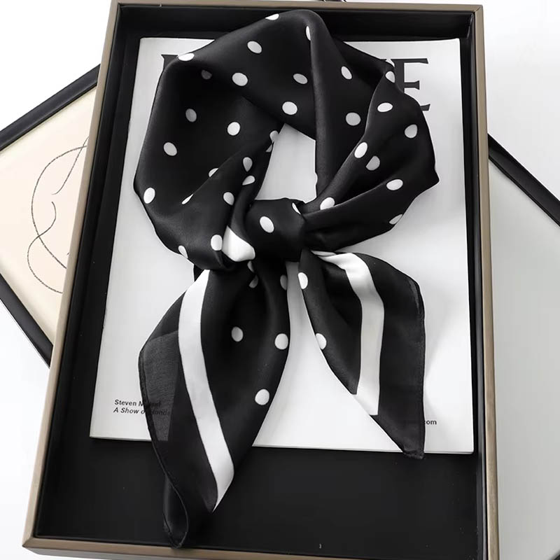 Scarf Silk Square - Luxe dame cheveux Dot écharpe femme