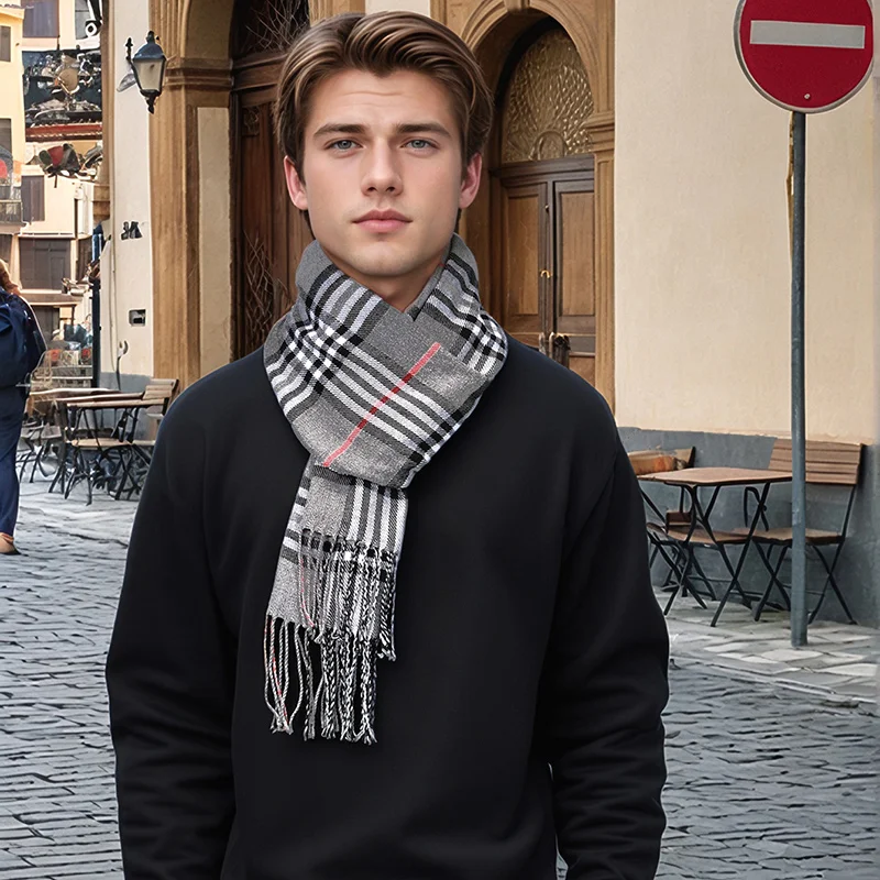 Nouveau Design Plaid cachemire - Muffler Men Wool avis et prix